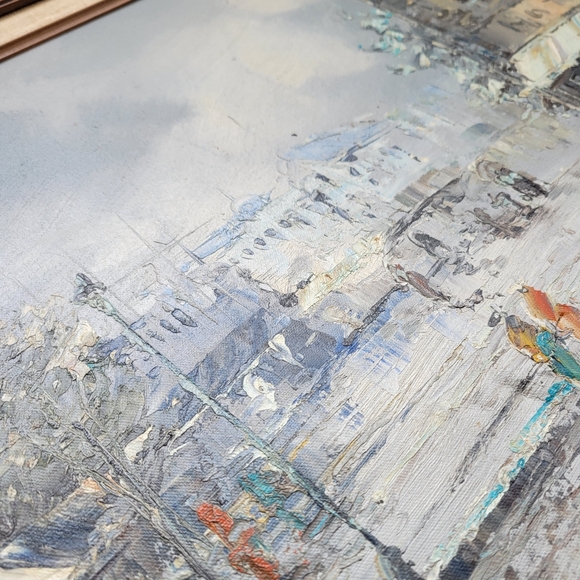 Antique vintage PARIS signed Oil on Canvas Impressionist mid-20th Century painti - Picture 13 of 16
